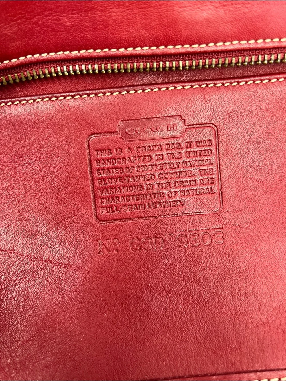Vintage Coach 9303 Bleecker Satchel Red Glove Tanned Leather USA